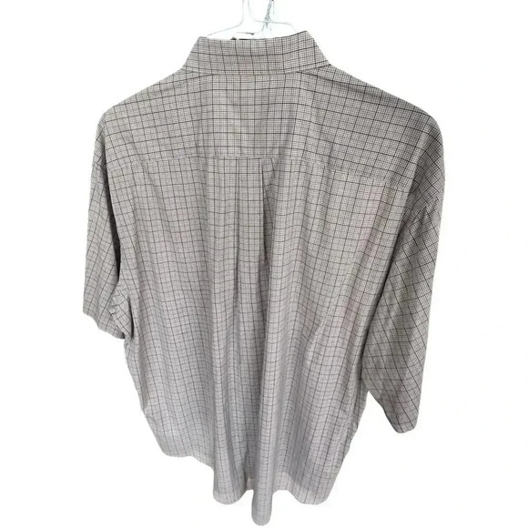 Peter Millar Cream Short Sleeve Button Down Classic Fit Plaid Shirt Size XXL - Picture 5 of 5